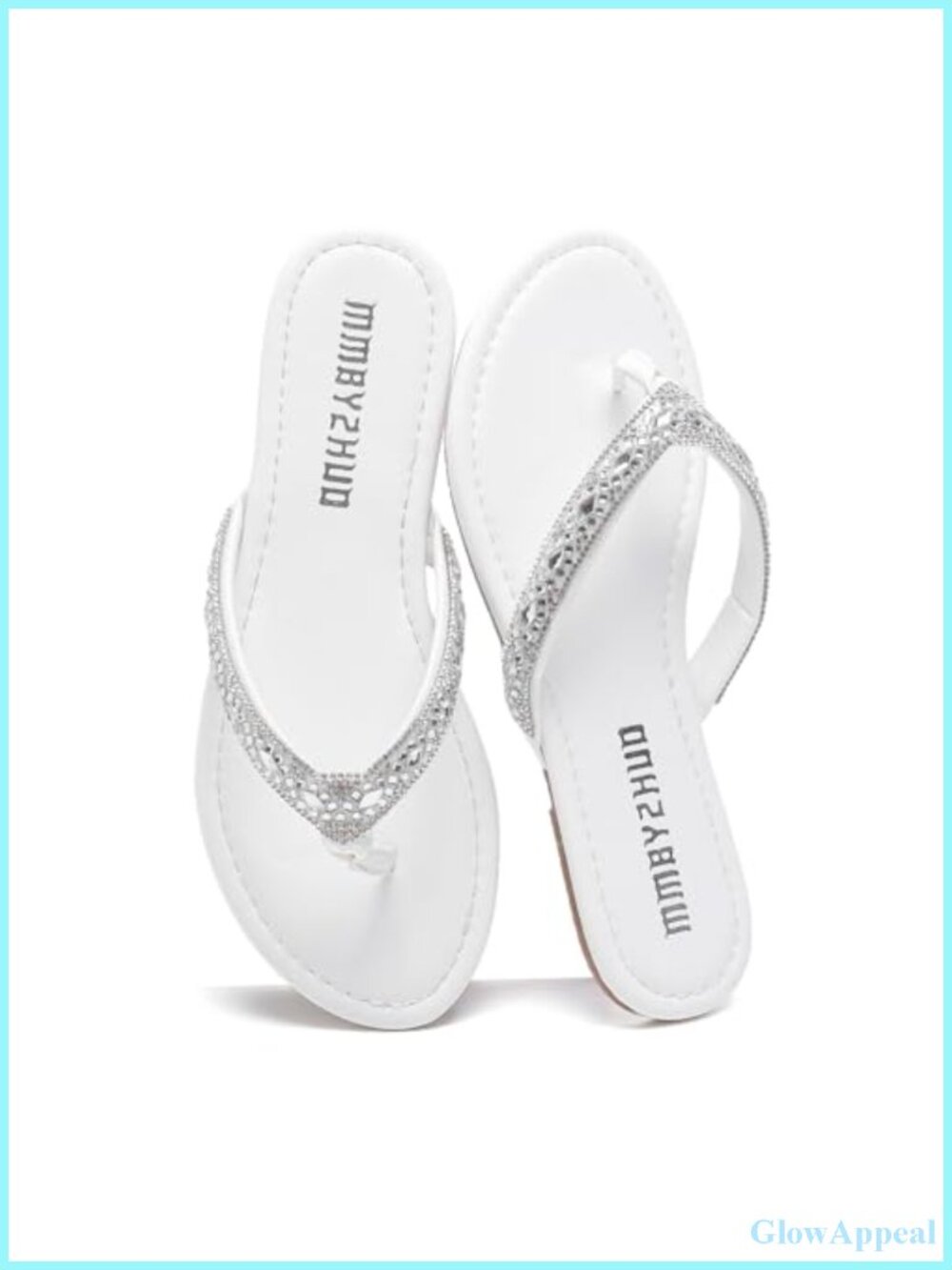 Rhinestone Flip Flops Thong Sandals Faux Suede Flat Slip On Beach Casual